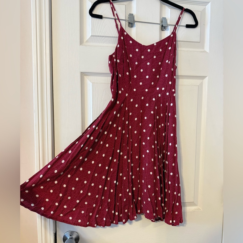 Old Navy Red Burgundy Dress with White Dots